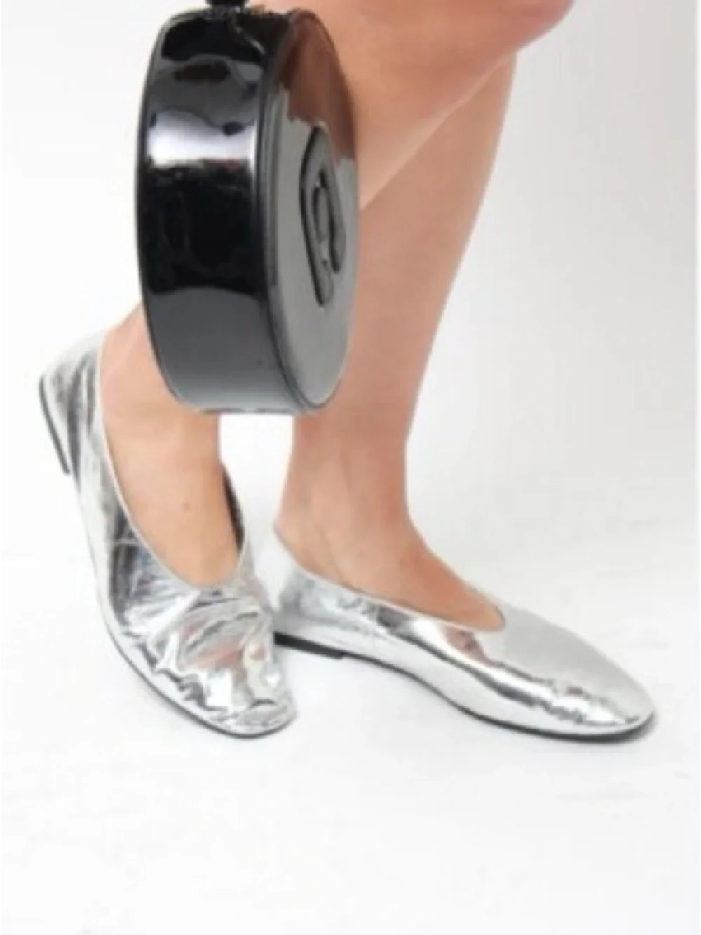 Jeffrey Campbell ROMP Flat Metallic Silver Slip-On Loafers